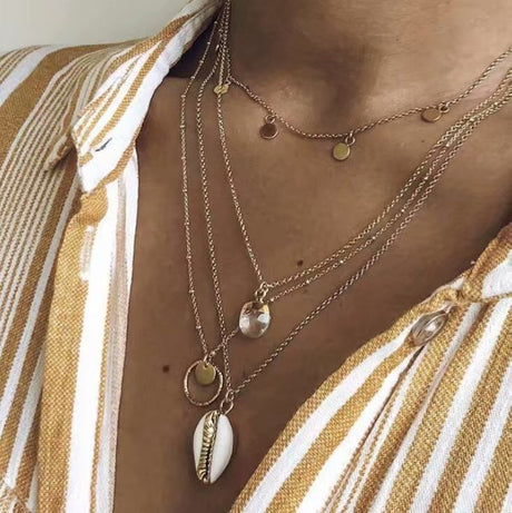 Collier multirang coquillage