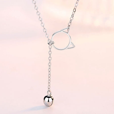 Collier chat en argent