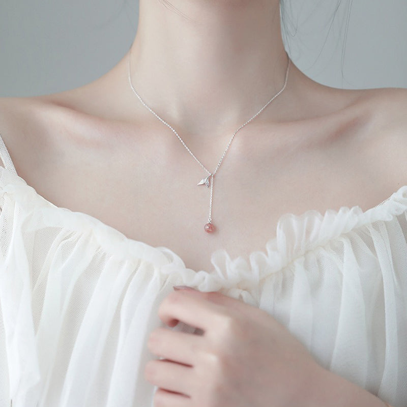 Collier quartz rose et sirène