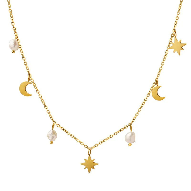 Collier lune et étoiles