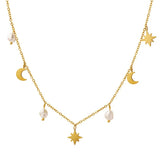 Collier lune et étoiles