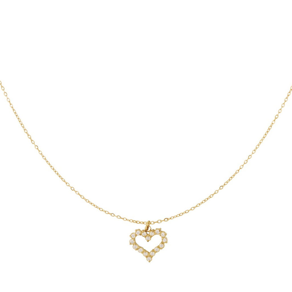 Collier coeur en strass