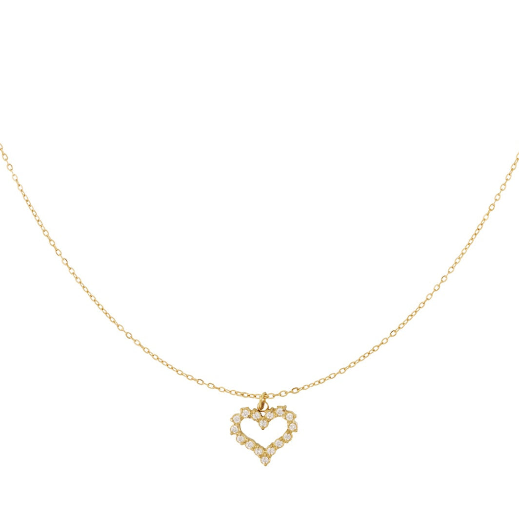 Collier coeur en strass