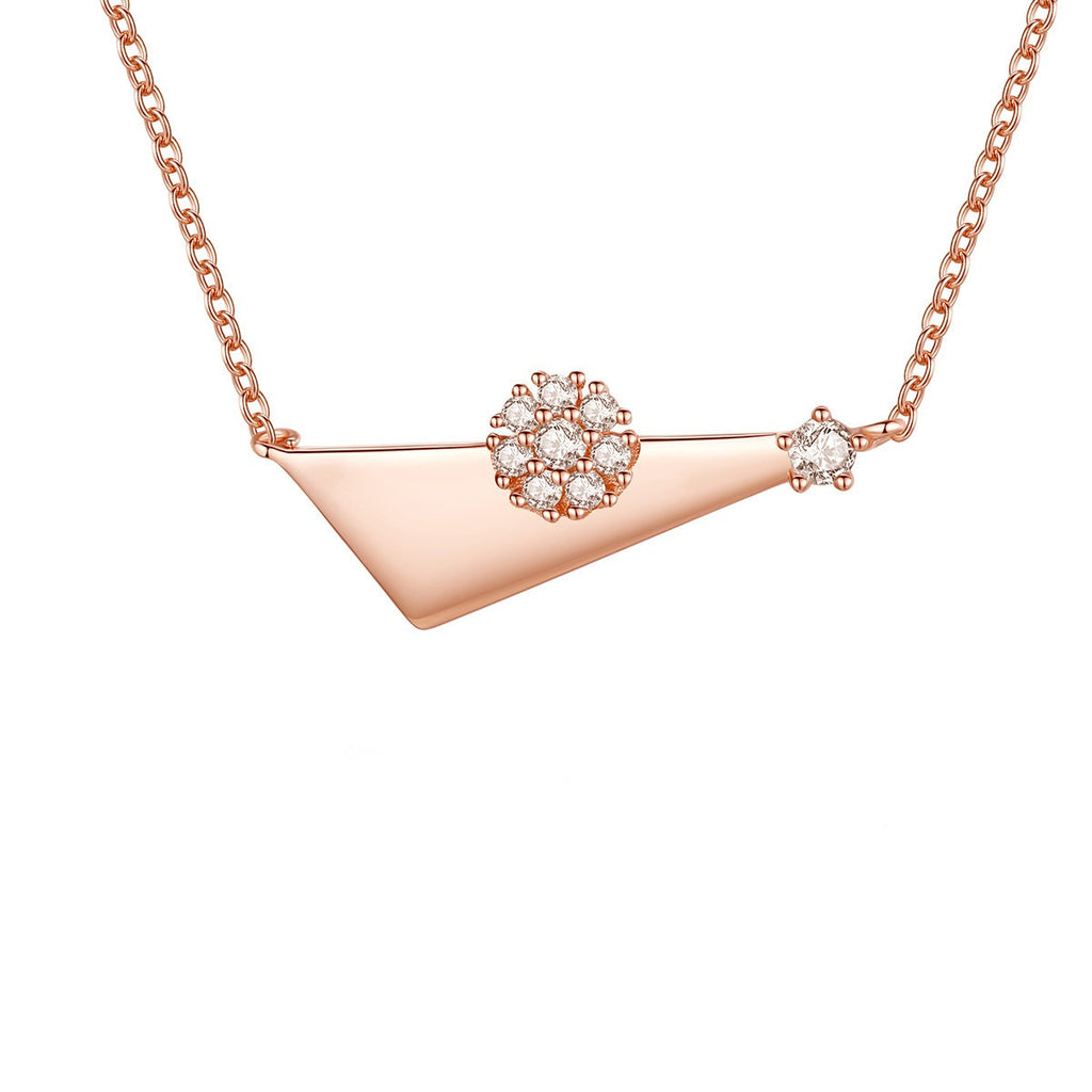 Collier triangle et rond Rose Gold