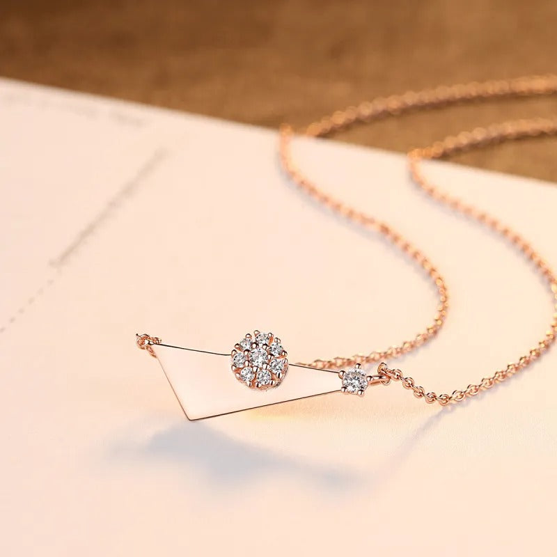 Collier Triangle et Rond Rose Gold