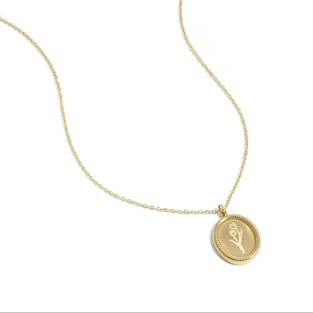 Collier en acier inoxydable avec fleur de tulipe