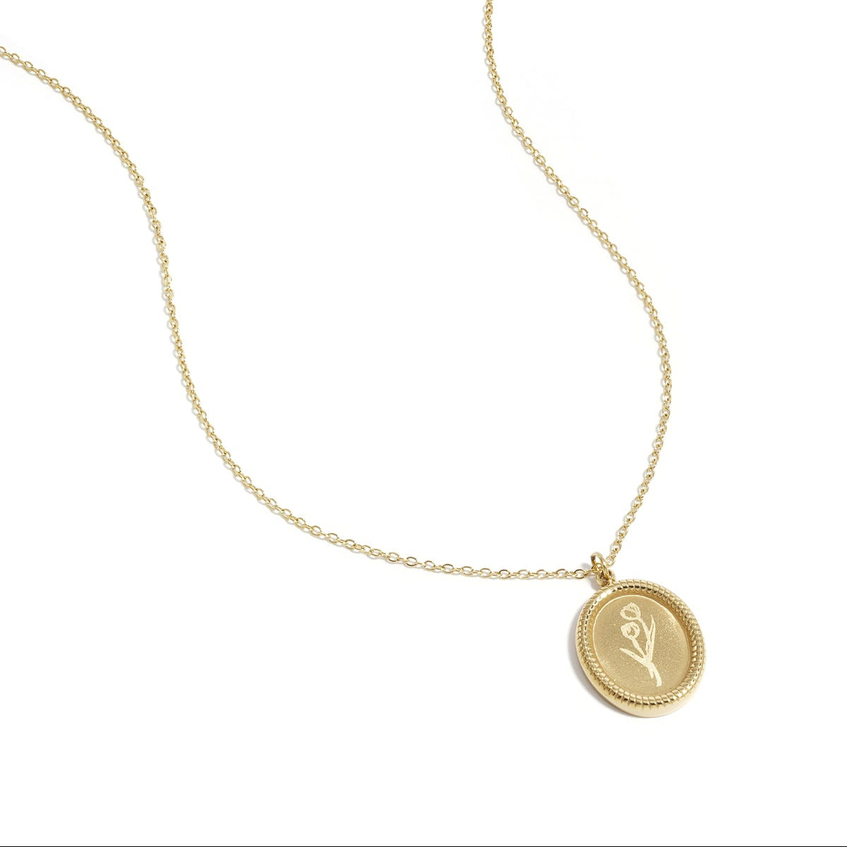 Collier en acier inoxydable avec fleur de tulipe