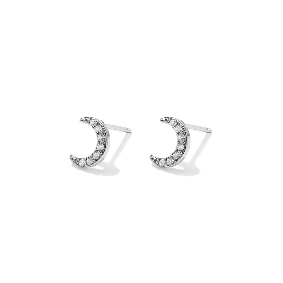 Boucles d'oreilles puces en acier inoxydable Moon Simple Daily Simple Series Bijoux pour femmes