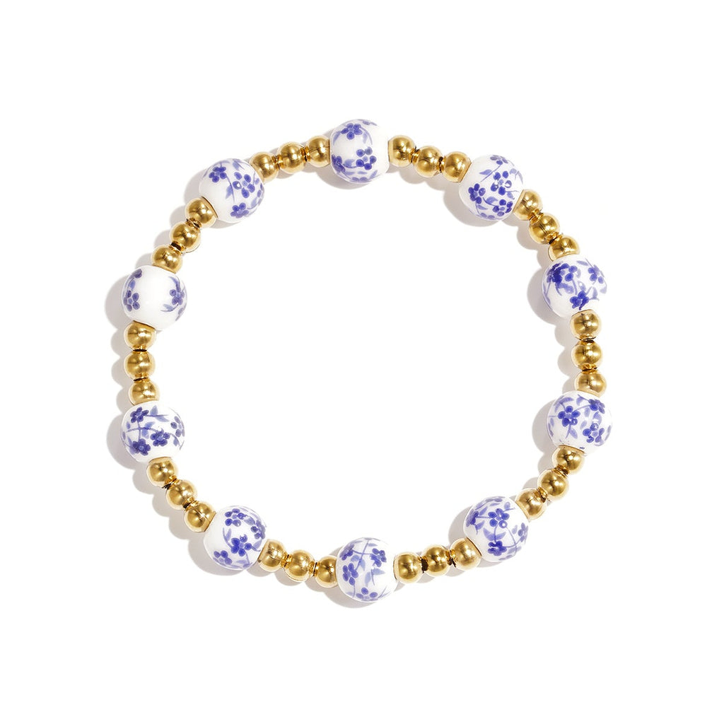Bracelets en acier inoxydable à perles, collection décontractée et simple pour femmes