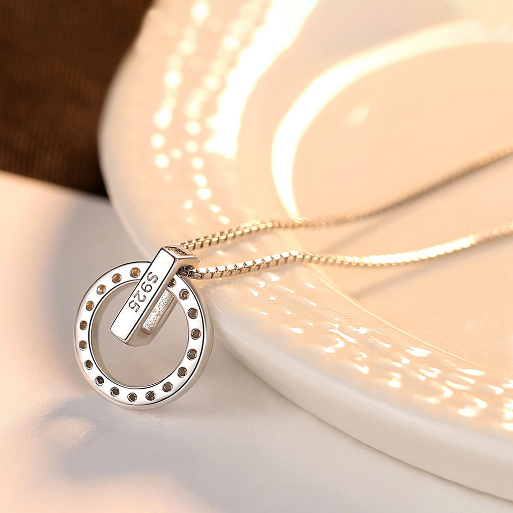 Collier argent pendentif rond