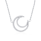 Collier croissant de lune argent