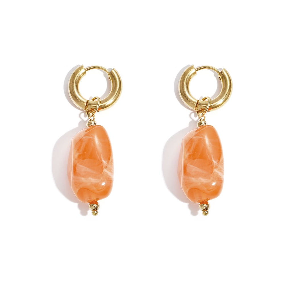 Boucles d'oreilles avec perles organiques