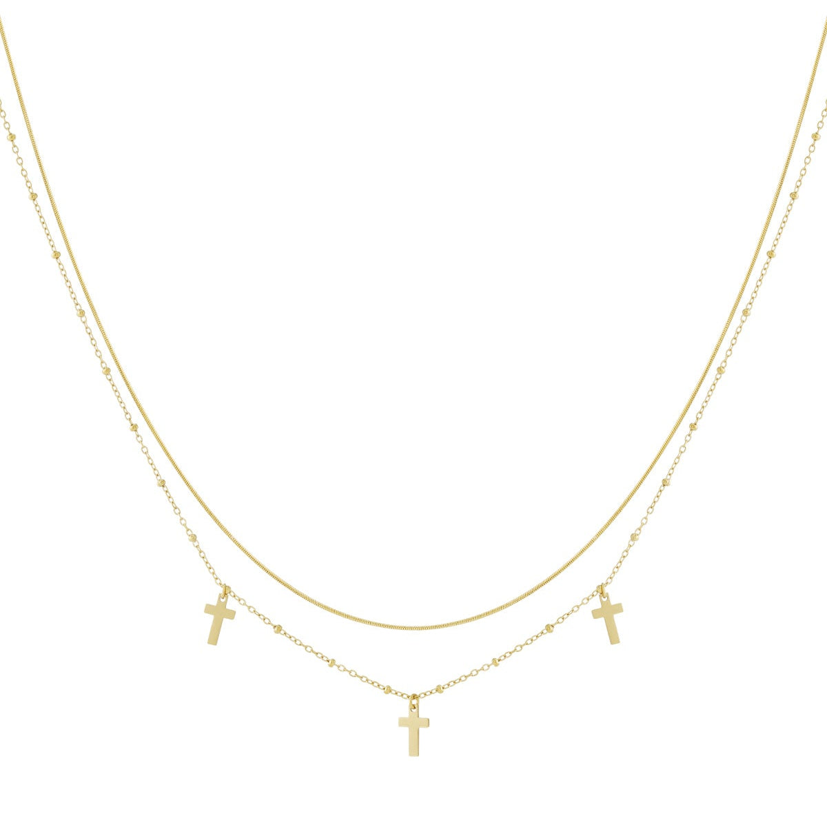   Colliers superposés croisés décontractés quotidiens simples série bijoux pour femmes