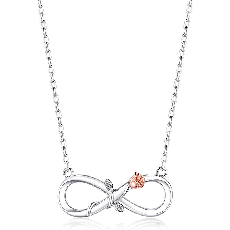 Collier infini argent et rose