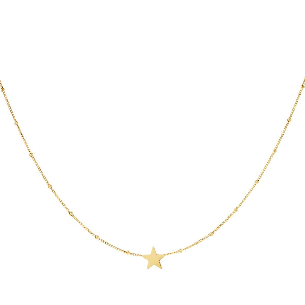 collier étoile en acier inoxydable couleur or