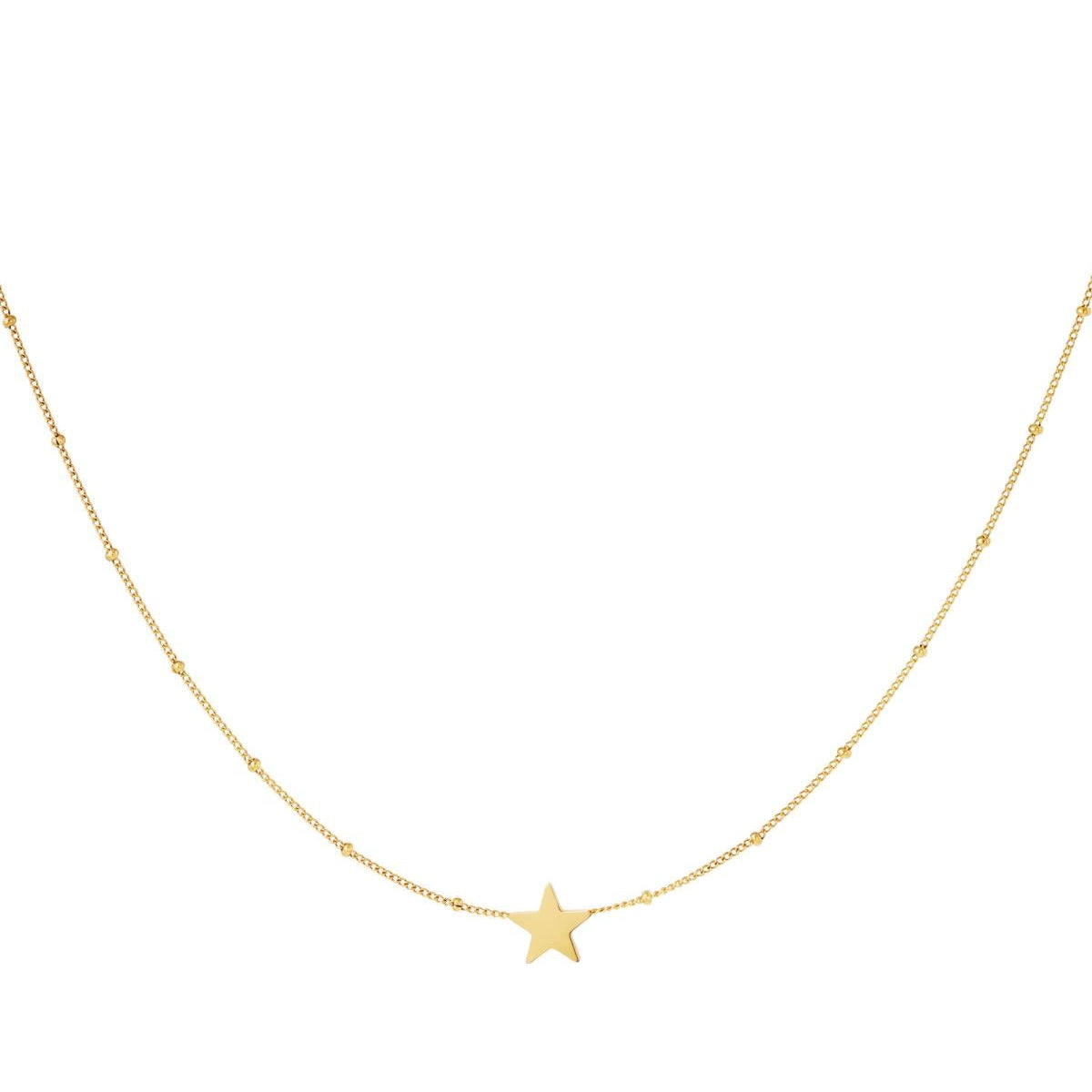 collier étoile en acier inoxydable couleur or