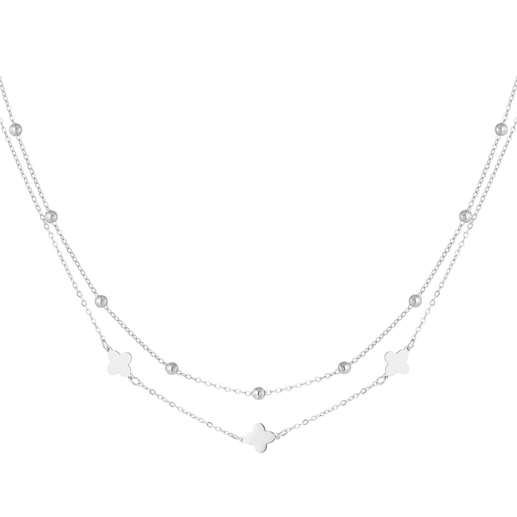 collier double trèfle/boules
