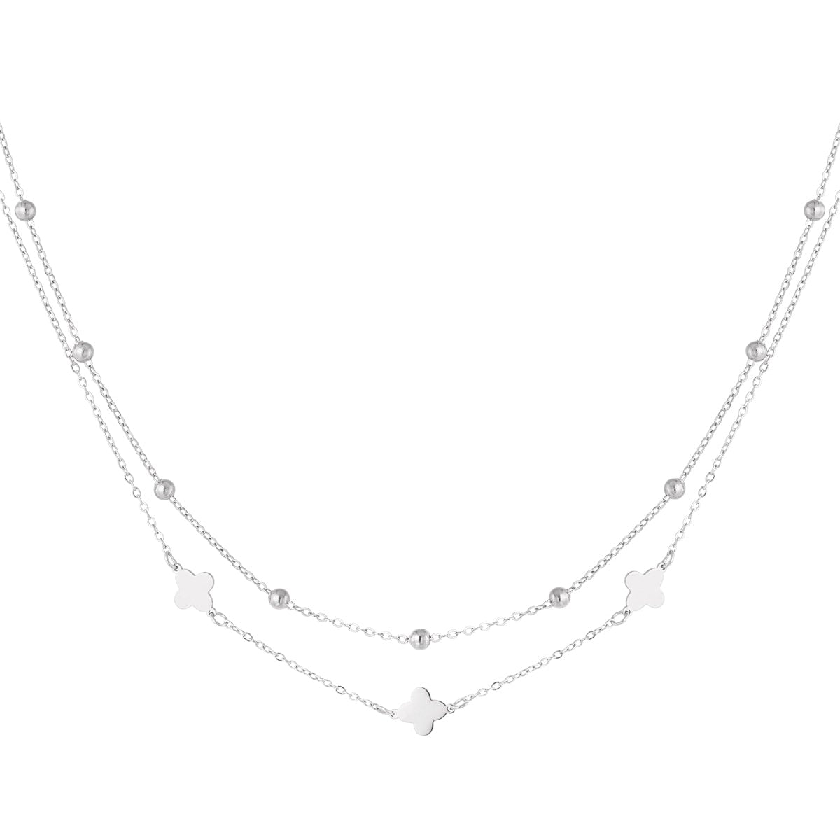 collier double trèfle/boules