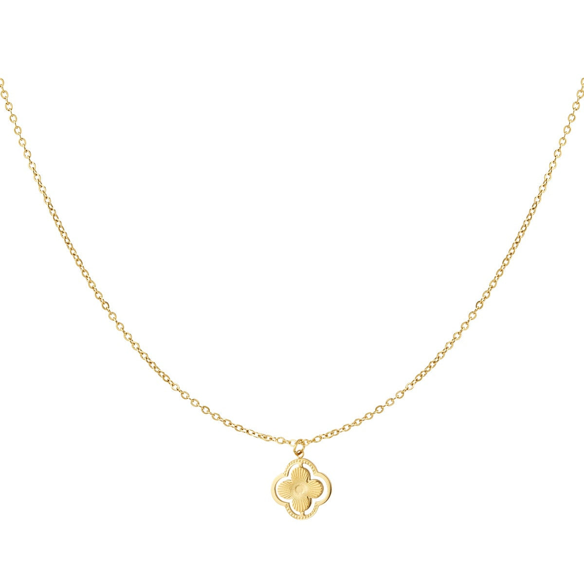 Collier double trèfle - doré