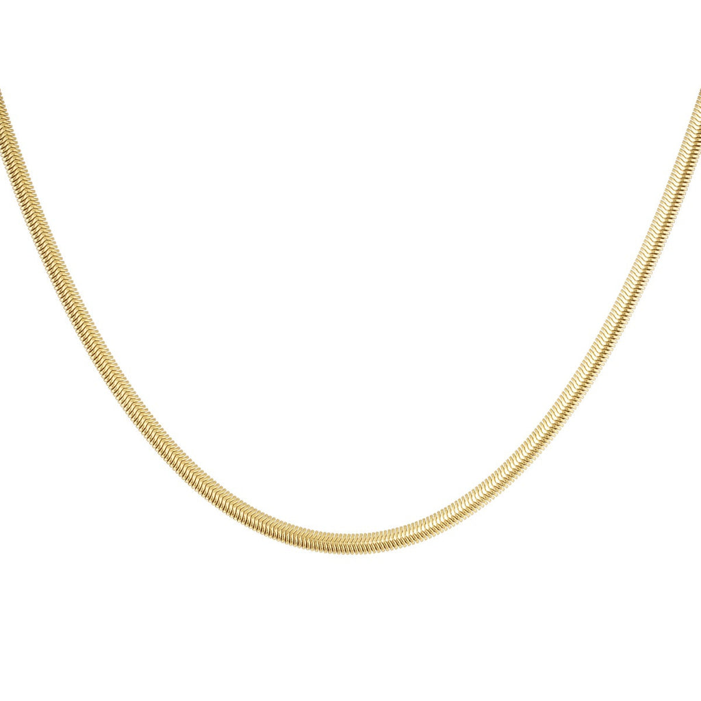 Collier plat avec imprimé - doré-4.0MM