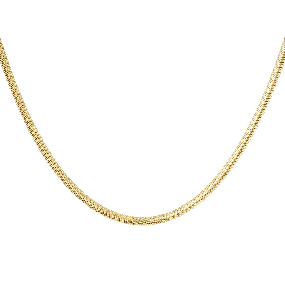 Collier plat avec imprimé - doré-4.0MM