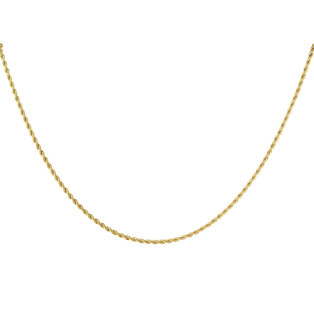 Collier unisexe torsadé court - doré-2.0MM