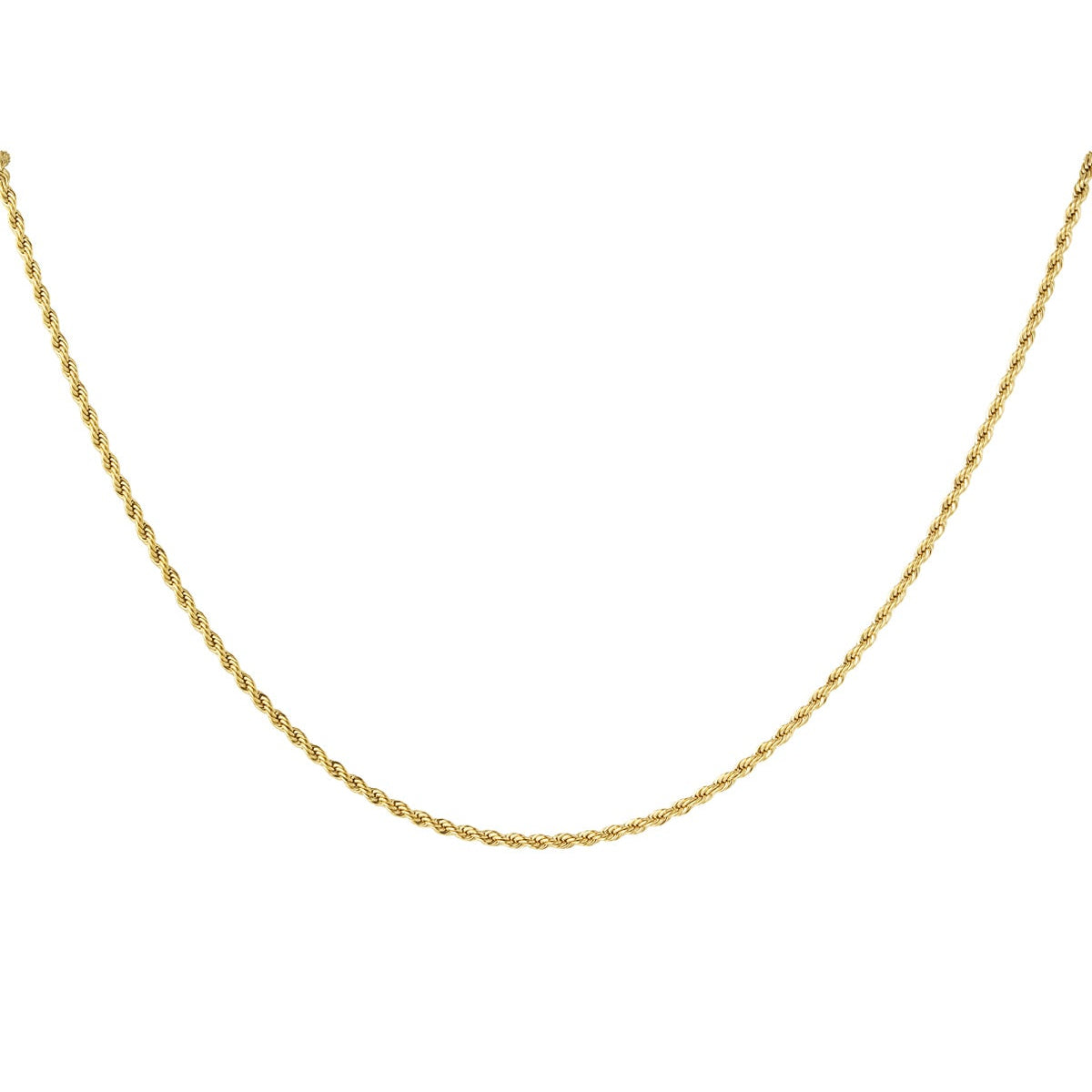 Collier unisexe torsadé court - doré-2.0MM