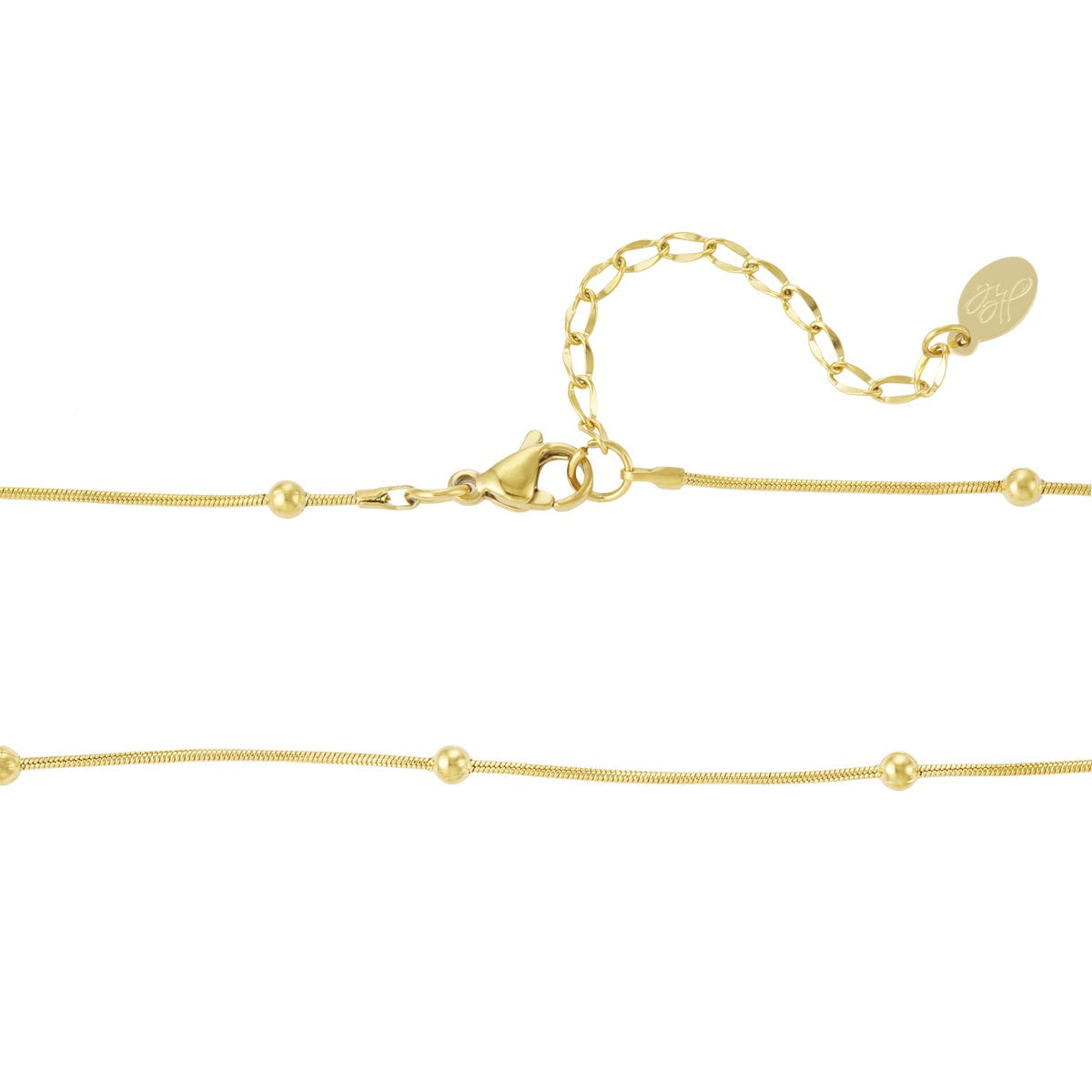 Collier petite boule avec coeur - doré