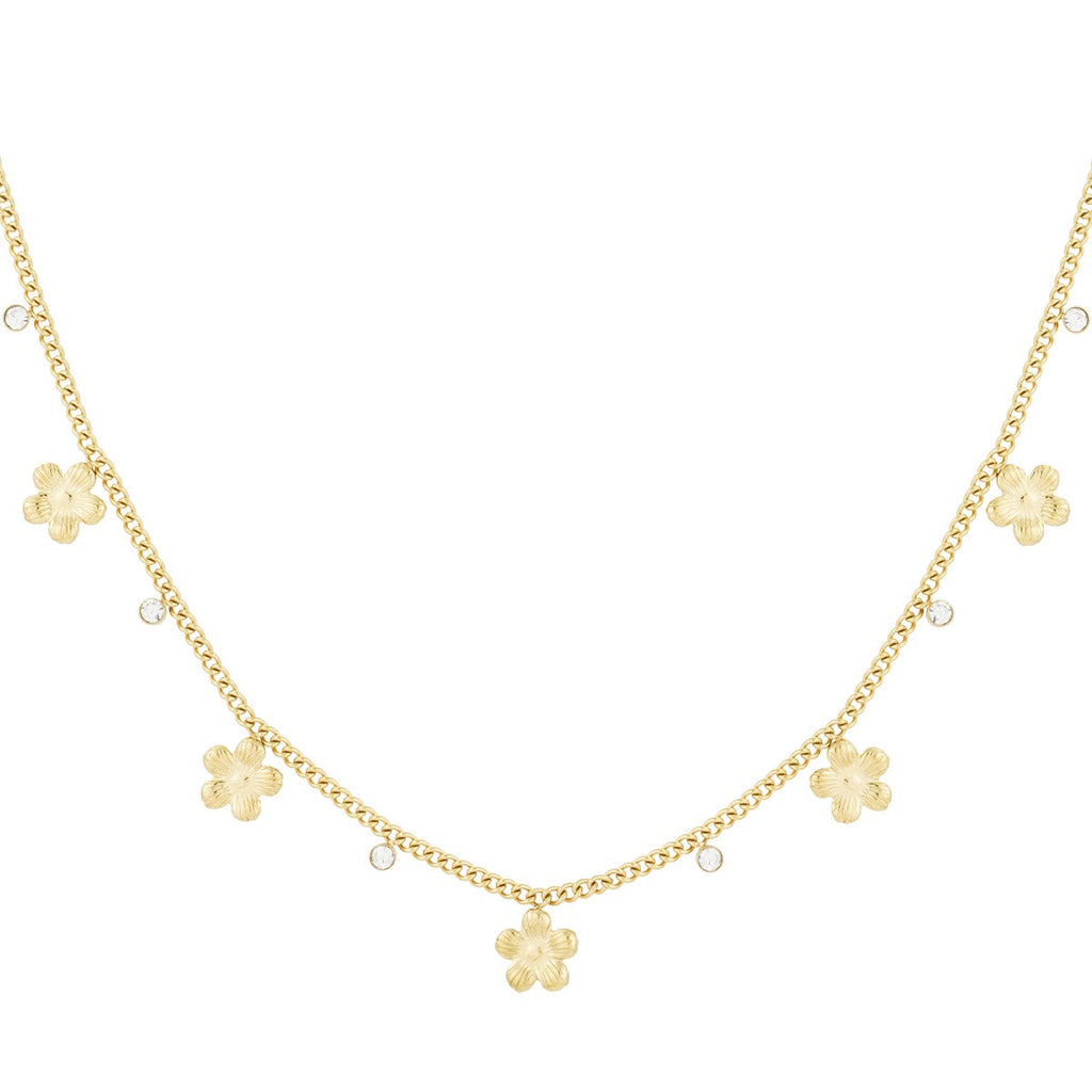 collier fleur scintillante