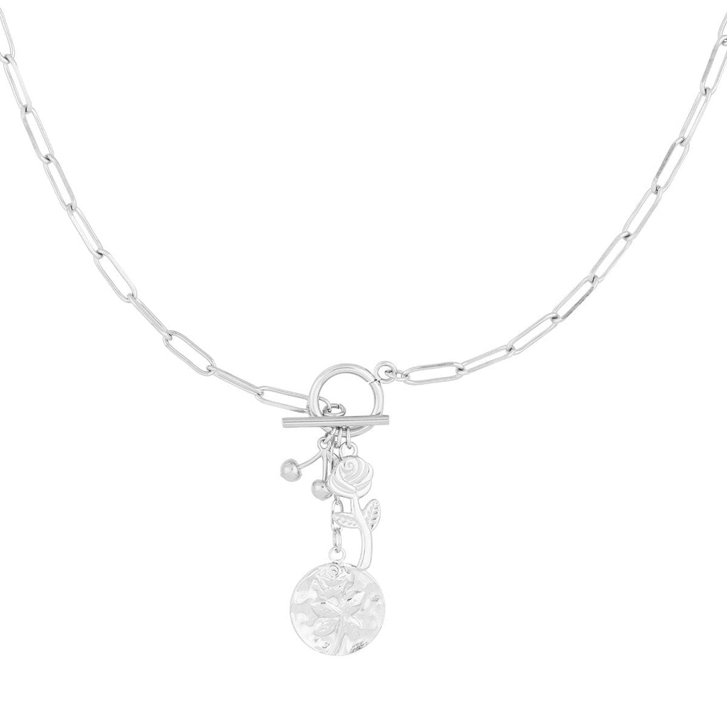 collier à breloques rose endormie