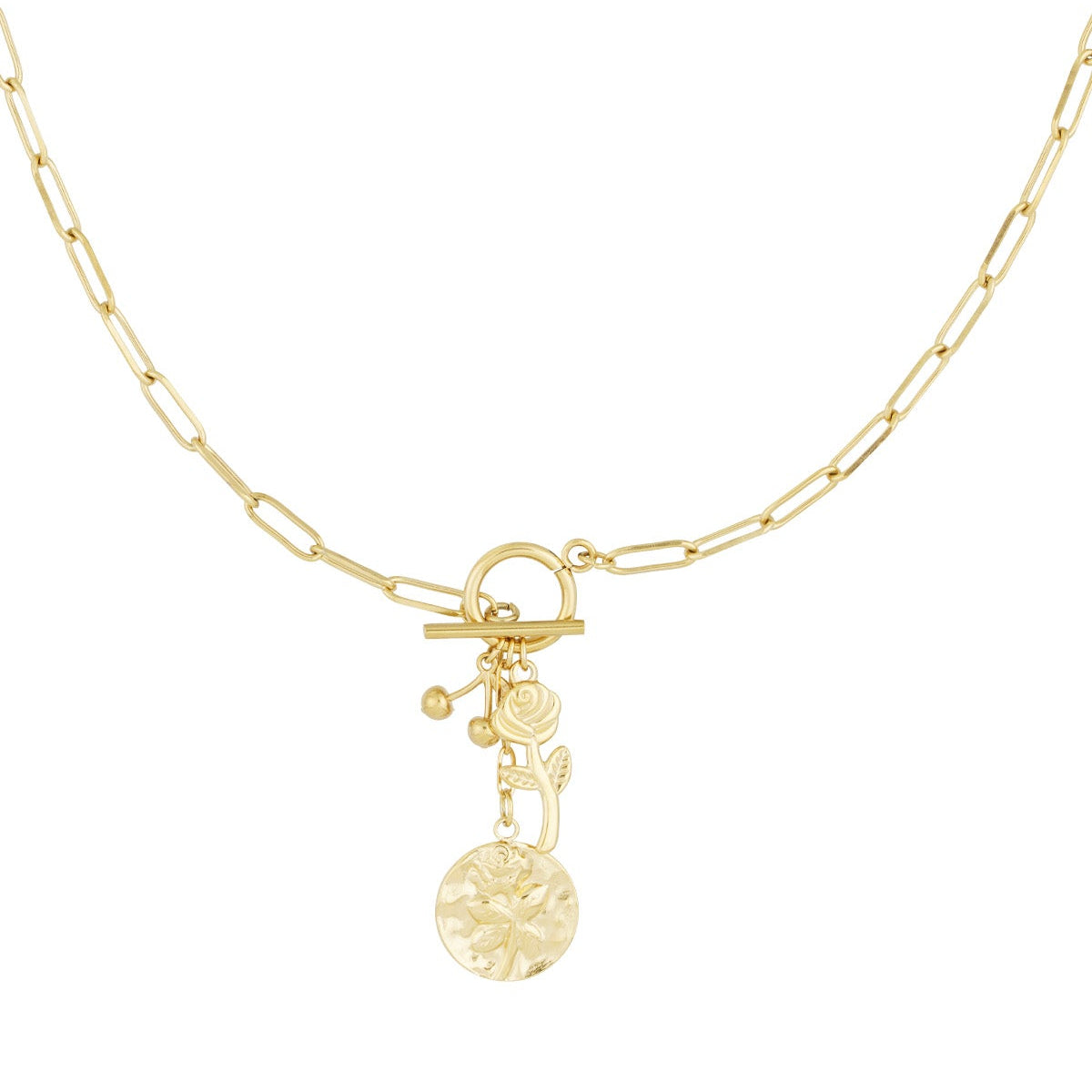 collier à breloques rose endormie
