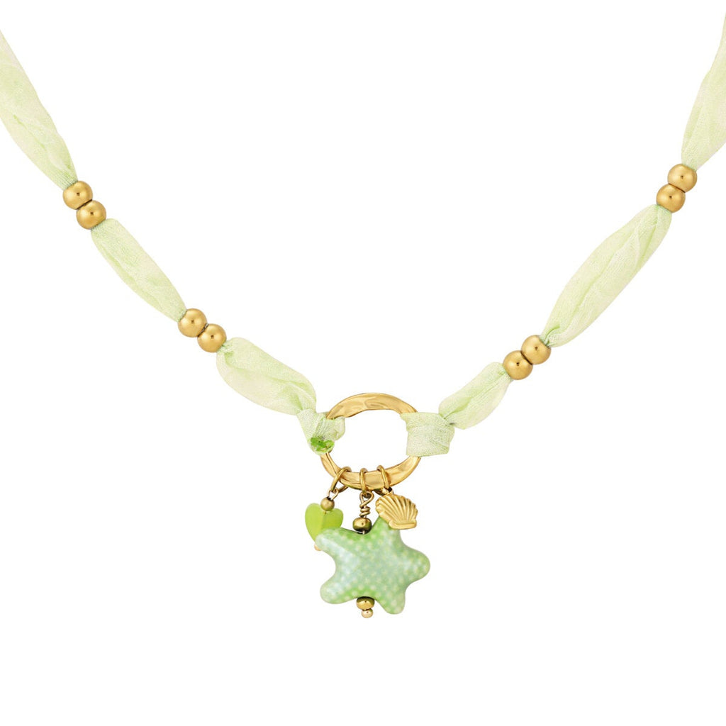 Collier étoilé - Couleur vert et or