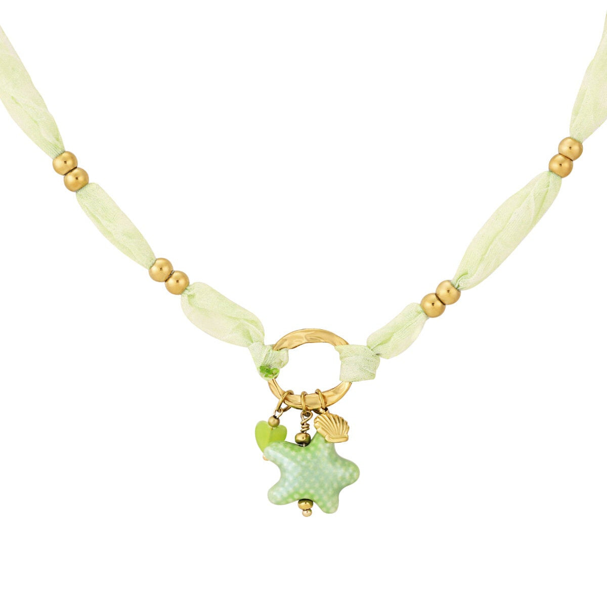 Collier étoilé - Couleur vert et or