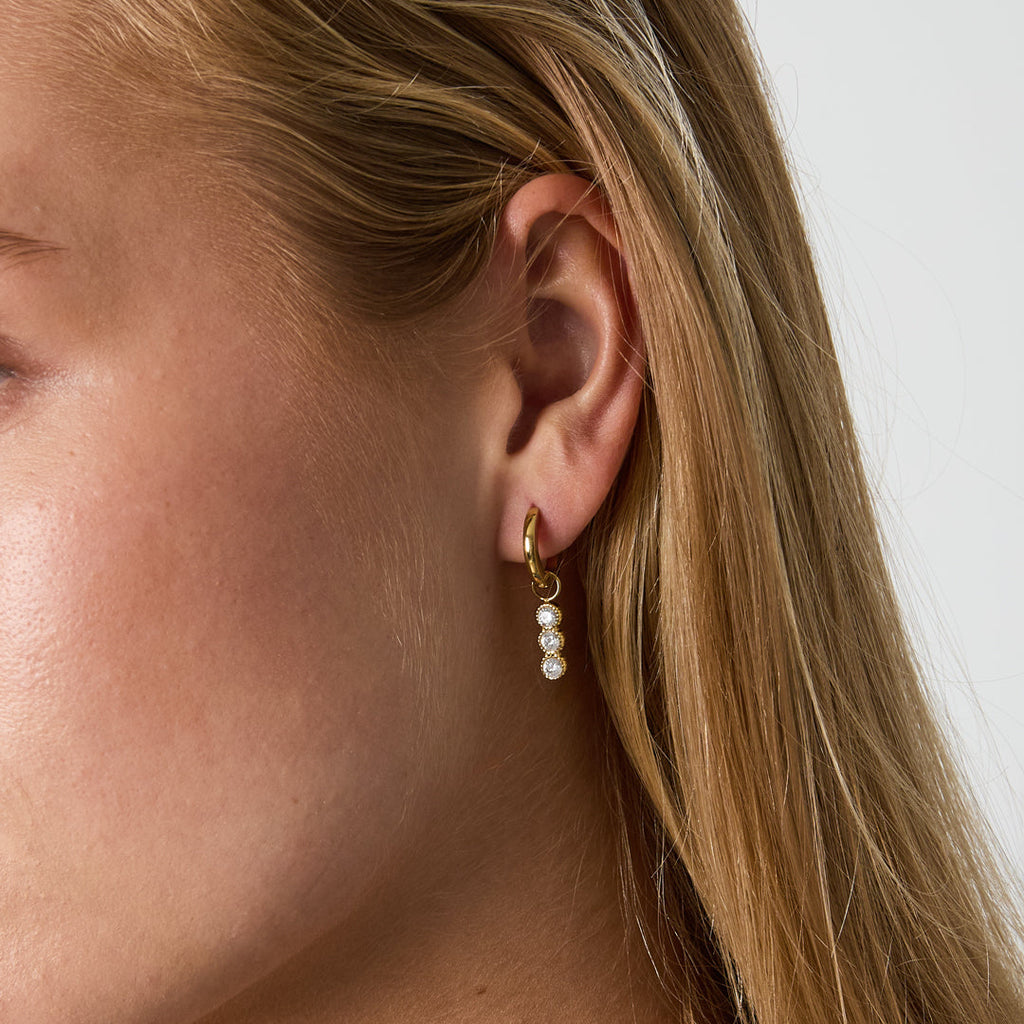 Boucles d'oreilles pendantes en acier inoxydable, style rond, collection Daily Simple, bijoux pour femmes
