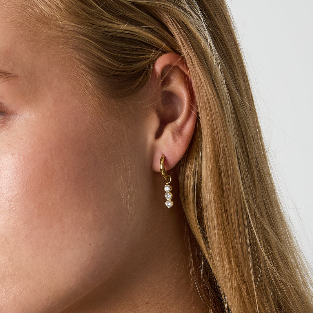 Boucles d'oreilles pendantes en acier inoxydable, style rond, collection Daily Simple, bijoux pour femmes