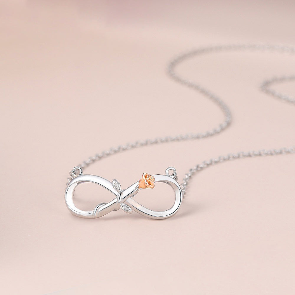 Collier infini argent et rose