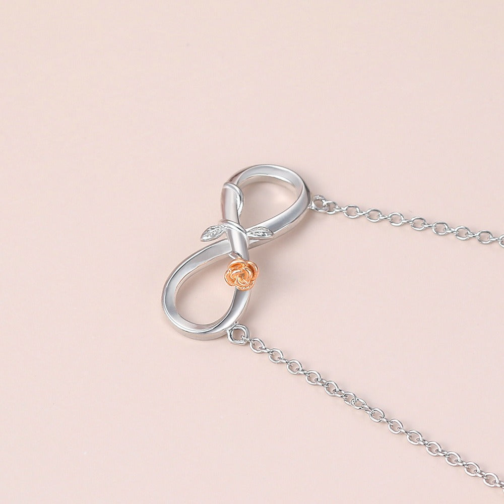 Collier infini argent et rose