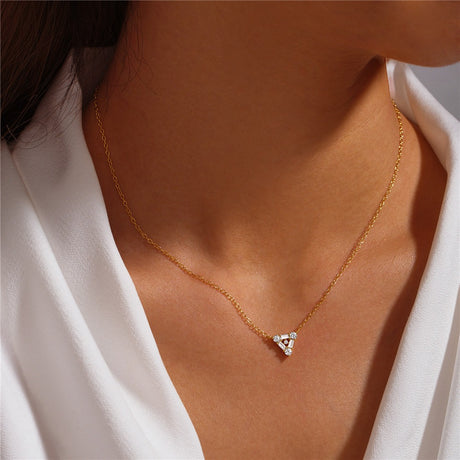 Collier triangle argent plaqué or