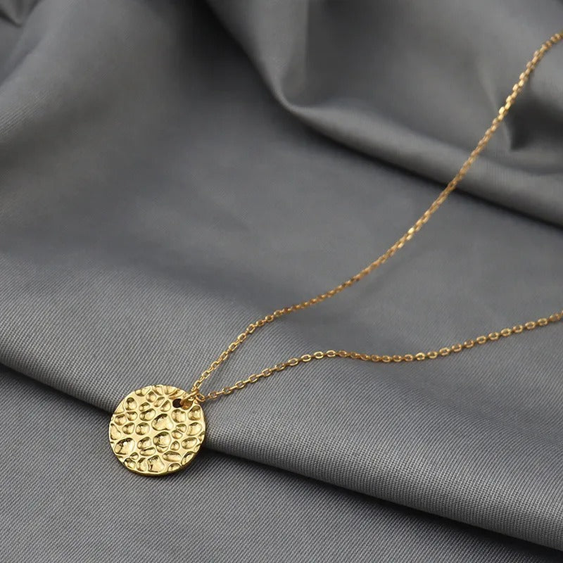 Collier pendentif rond or