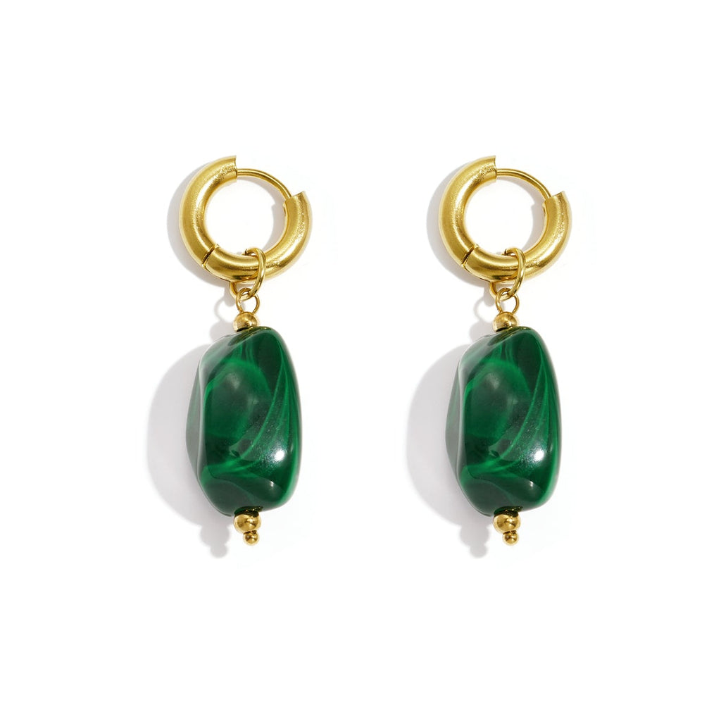 Boucles d'oreilles avec perles organiques