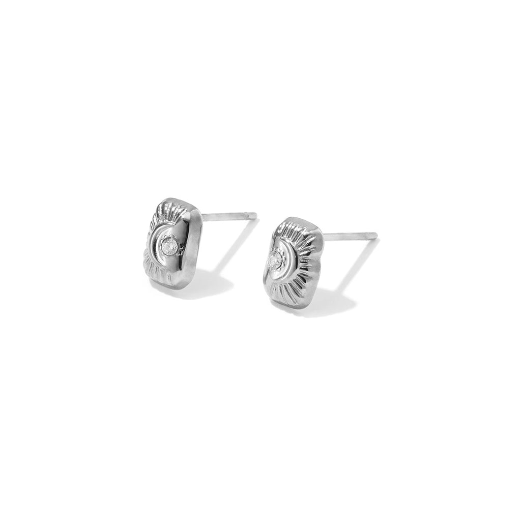 Boucles d'oreilles puces en acier inoxydable, œil de diable, collection Simple Daily Simple, bijoux pour femmes