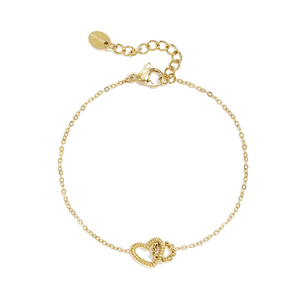 Bracelet avec breloque cœur reliée