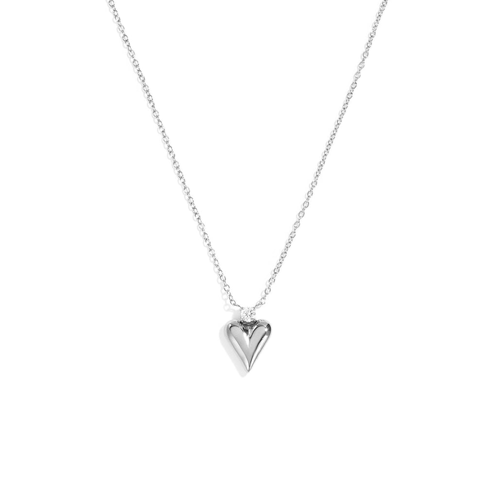 Colliers pendentifs en acier inoxydable en forme de cœur, collection Daily Simple, bijoux pour femmes