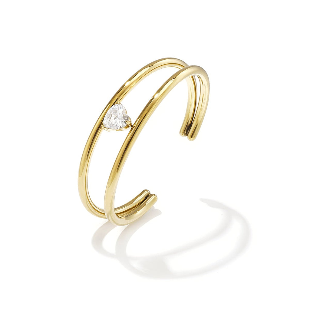 Bracelet manchette en acier inoxydable, forme irrégulière, collection Simple Daily Simple, bijoux pour femmes