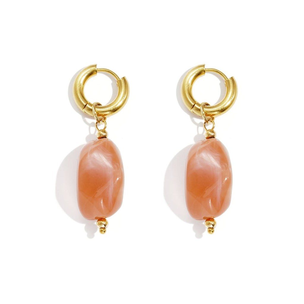 Boucles d'oreilles avec perles organiques