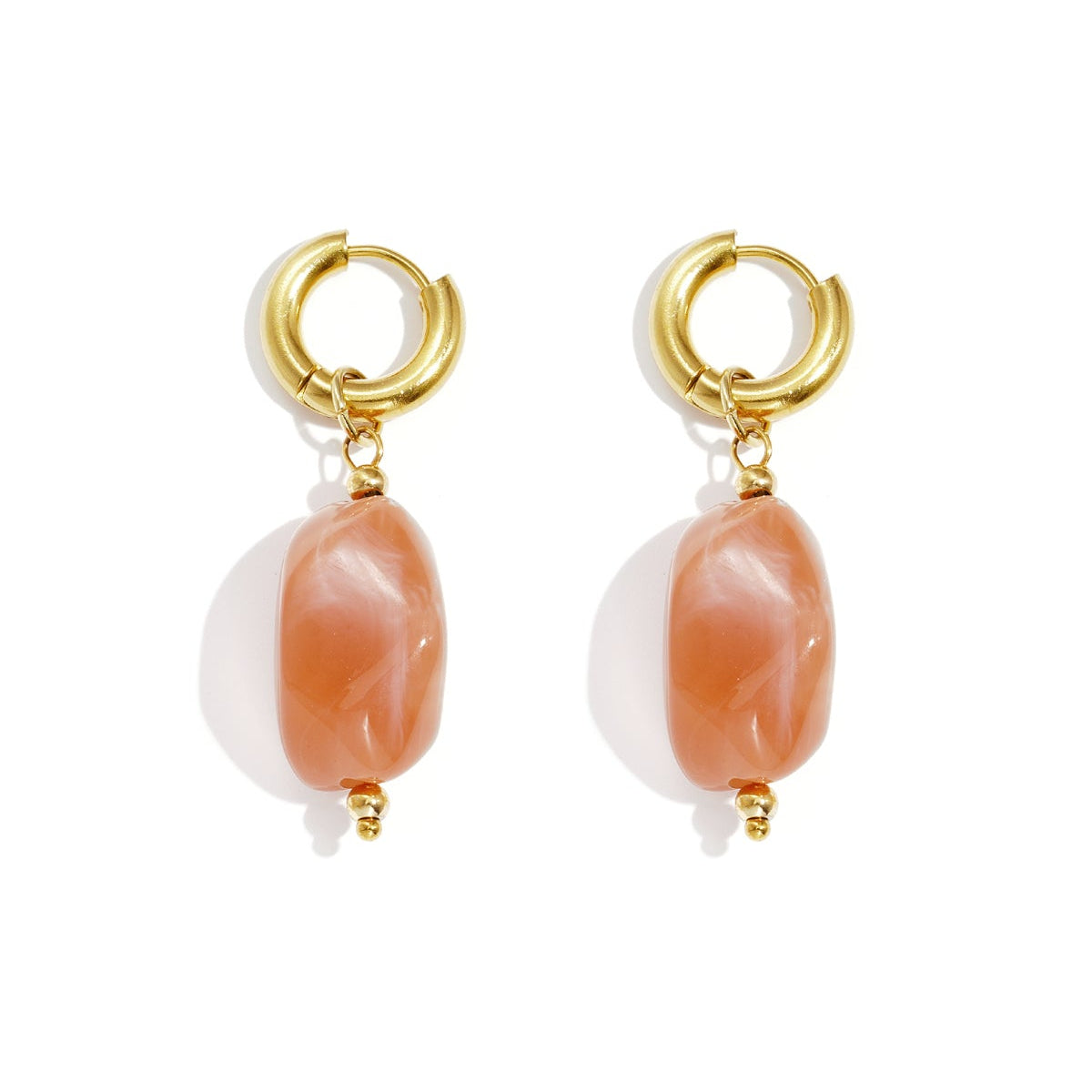 Boucles d'oreilles avec perles organiques