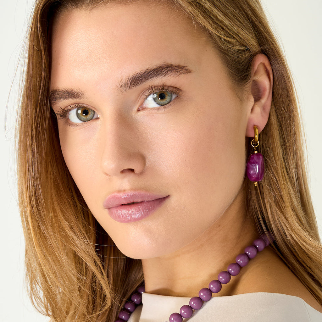 Boucles d'oreilles avec perles organiques