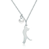 Collier argent pendentif chat