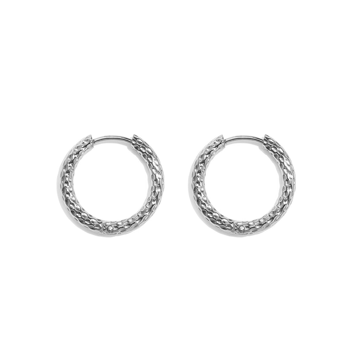 Boucles d'oreilles créoles en acier inoxydable, style simple et quotidien, collection de bijoux pour femmes