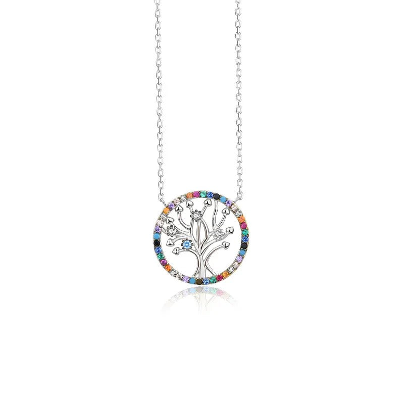 Collier arbre de vie multicolore élégance